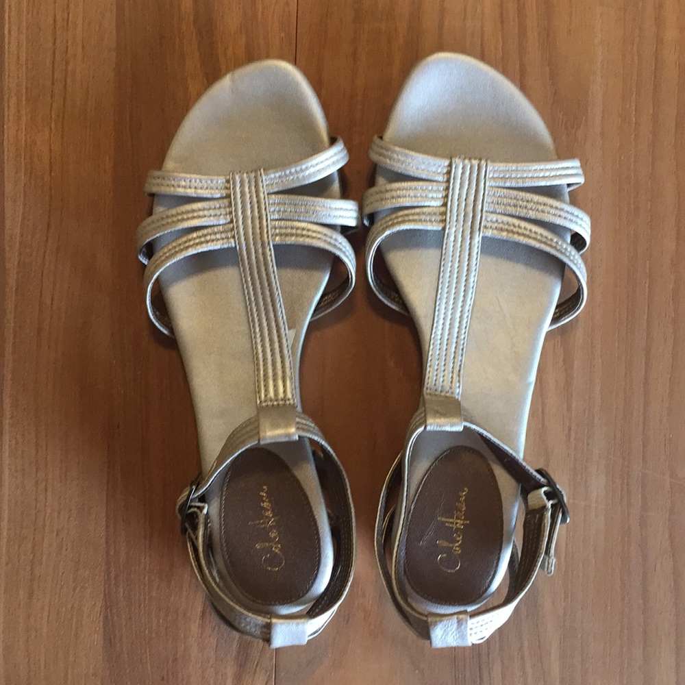 Cole Haan metallic gold gladiator Sandals